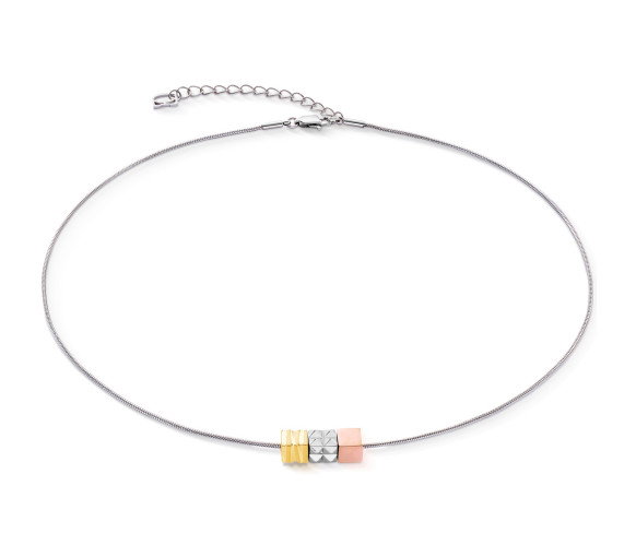 Luxoia - Coeur de Lion Cube Trio Facets Snake Halskette - 2041/10-1633