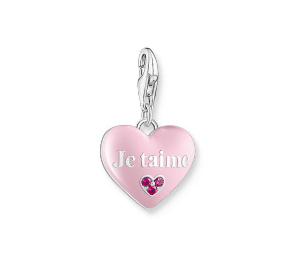 Luxoia - Thomas Sabo Charm-Anhänger rosa Je t´aime Herz Silber - 2073-042-9