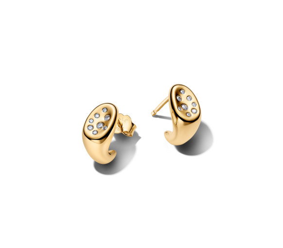Luxoia - Pandora Organically Shaped Stone Set Stud Earrings - 264661C01