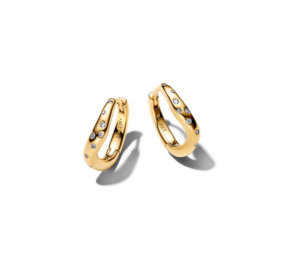 Luxoia - Pandora Organically Shaped Stone-Set Hoop Earrings - 264663C01