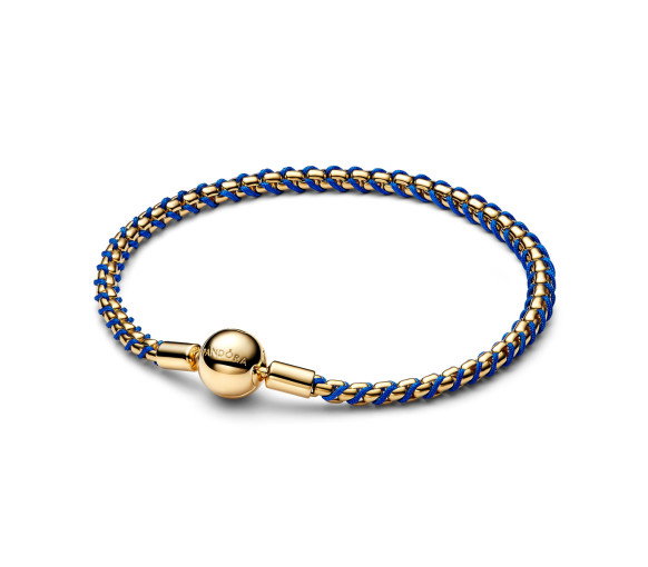 Luxoia - Pandora Blue Cord Box Chain Bracelet - 563816C02