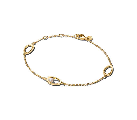 Luxoia - Pandora Bracciale Ovali Linea Sinuosa e Perla D'Acqua Dolce Coltivata - 564677C01