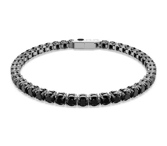 Luxoia - Swarovski Matrix Tennis Bracelet Round cut Black Ruthenium plated