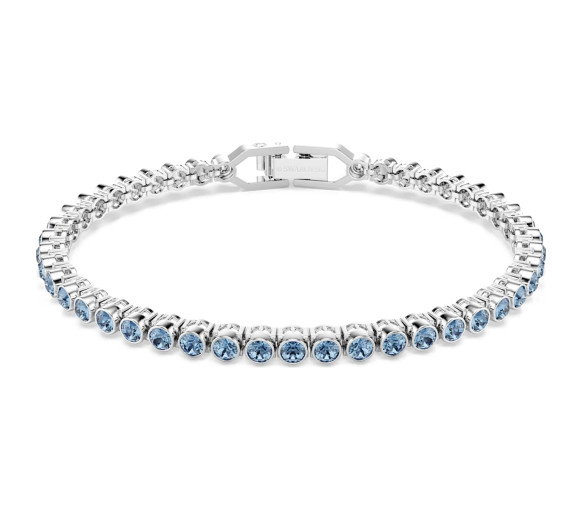 Luxoia - Swarovski Imber Emily Tennis Bracelet Round cut Blue Rhodium plated - 5734239