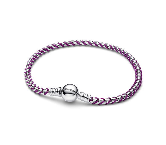 Luxoia - Pandora Bracciale Intreccio Tessuto Viola - 593816C03