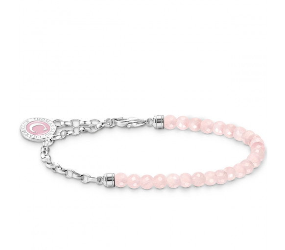 Luxoia - Thomas Sabo Member Charm Armband mit Rosenquarz Beads und Charmista Coin Silber - A2130-067-9