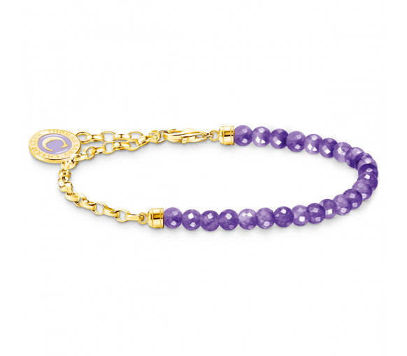 Luxoia - Thomas Sabo Member Charm Armband mit Gliedern und imitiertem Amethyst vergoldet - A2130-427-13