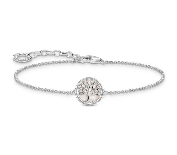 Luxoia - Thomas Sabo Armband mit Tree of Love Anhänger und weisser Emaille Silber - A2160-007-21-L19V