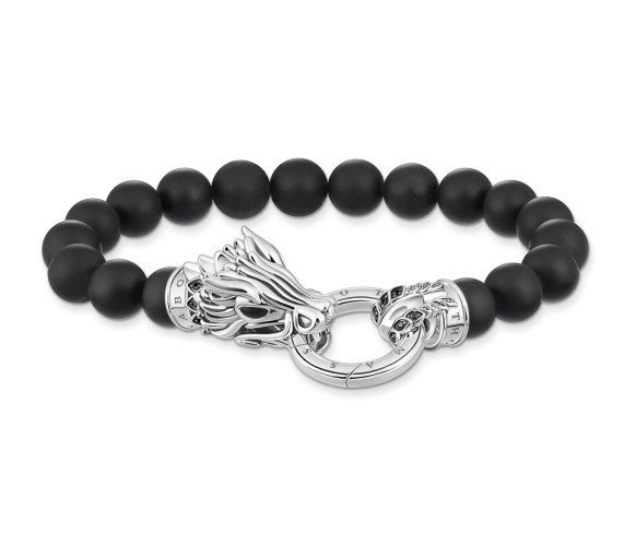 Luxoia - Thomas Sabo Armband aus schwarzen Beads mit Drachen Schliesse - A2164-916-11