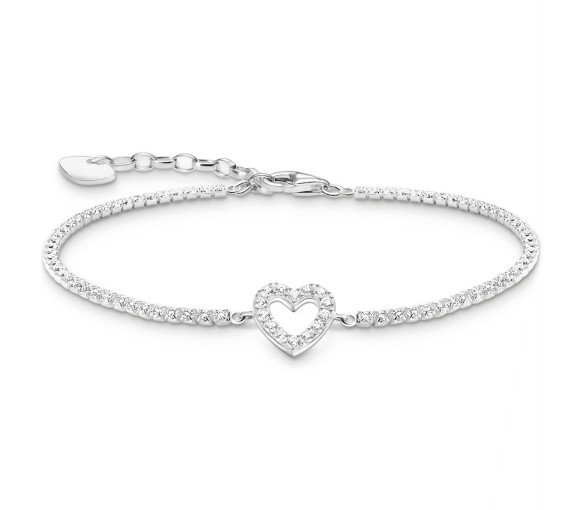 Luxoia - Thomas Sabo Tennisarmband Herz mit weissen Steinen Silber - A2177-051-14-L19V
