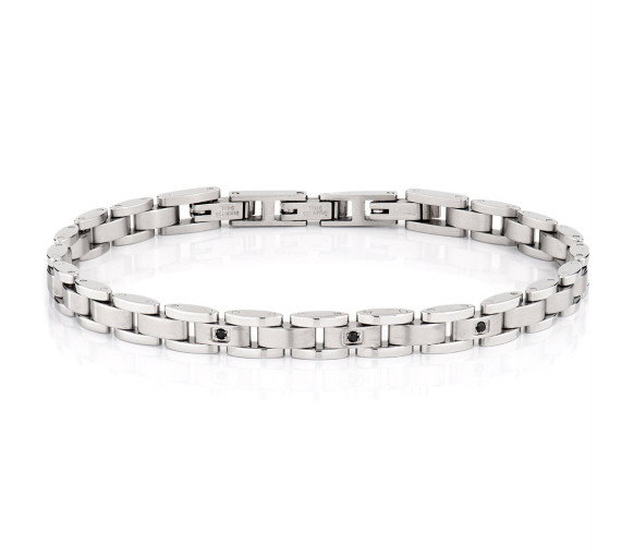 Luxoia - Amen Steel and Black Diamond Armband - ACBR474-1