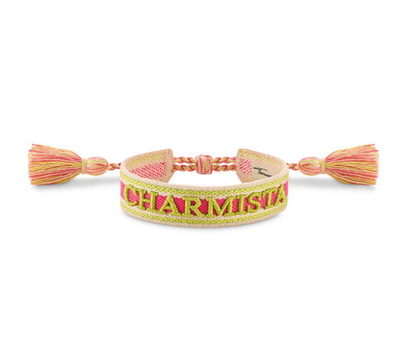 Luxoia - Thomas Sabo Gewebtes Armband Charmista in Pink Grün und Orange - ACC0049-302-7-L24V
