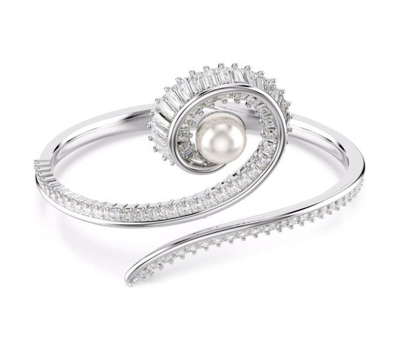 Luxoia - Swarovski x Ariana Grande Bangle Crystal pearl Baguette cut White Rhodium plated
