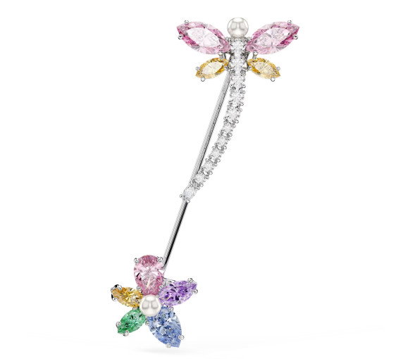 Luxoia - Swarovski x Ariana Grande Spilla Taglio misto, Libellula, Multicolore, Placcato rodio - 5737428