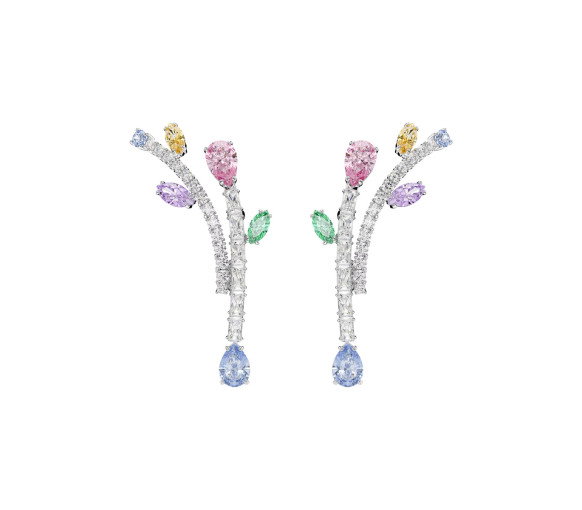 Luxoia - Swarovski x Ariana Grande Pendants d'oreilles Tailles variées Multicolores Métal rhodié - 5737426