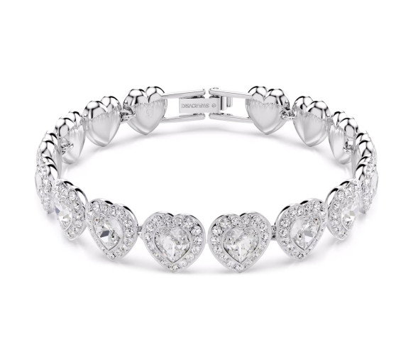 Luxoia - Swarovski x Ariana Grande Tennis Armband Verschiedene Schliffe Herz Weiss Rhodiniert - 5720860