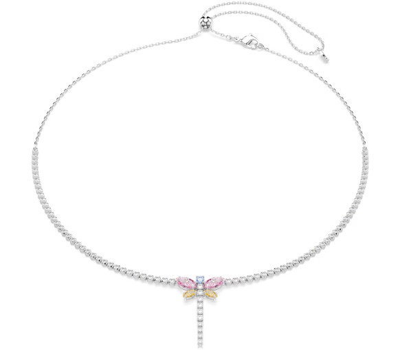 Luxoia - Swarovski x Ariana Grande Collana a Y Taglio misto, Libellula, Multicolore, Placcato rodio - 5737425
