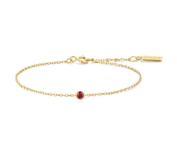 Luxoia - Ania Haie Gold Crimson Solitaire Armband - B071-01G