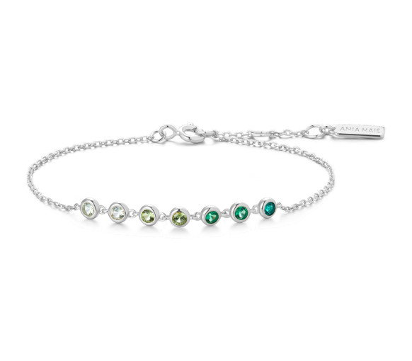 Luxoia - Ania Haie Silver Green Station Armband - B073-04H