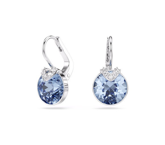 Luxoia - Swarovski Bella V Drop Ohrhänger Rundschliff Blau Rhodiniert - 5734234