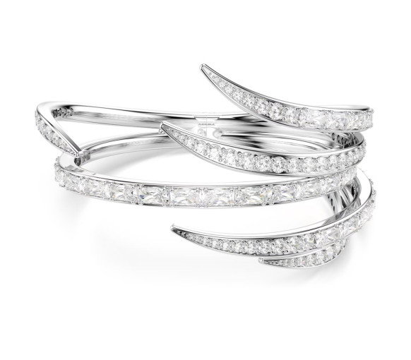 Luxoia - Swarovski Bracciale rigido Vienna Taglio misto Bianco Placcato rodio