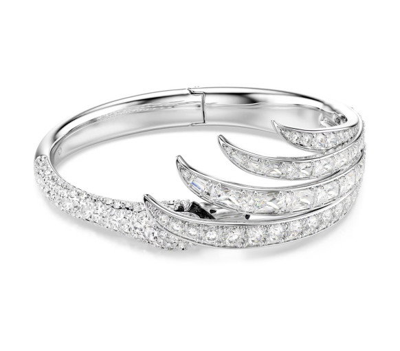 Luxoia - Swarovski Bracelet jonc Vienna Tailles variées Cygne Blanc Métal rhodié