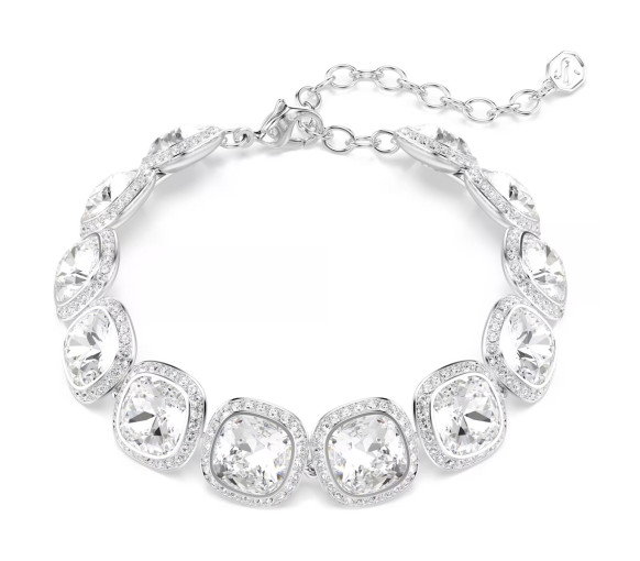 Luxoia - Swarovski Bracelet Una Angelic Taille coussin Blanc Métal rhodié - 5751558
