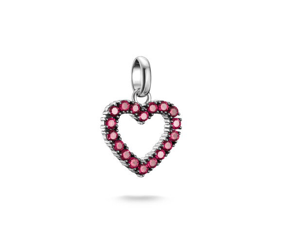 Luxoia - Thomas Sabo Charm-Anhänger Herz mit roten Steinen Connect Silber - CC1237-639-10