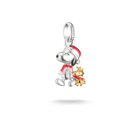 Luxoia - Thomas Sabo Charm-Anhänger Snoopy & Woodstock Santa Edition PEANUTS Connect 18k Vergoldung - CC1307-427-7
