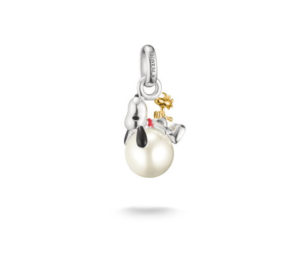 Luxoia - Thomas Sabo Charm-Anhänger mit Perle Snoopy & Woodstock Santa Edition PEANUTS Connect 18k Vergoldung - CC1308-427-14