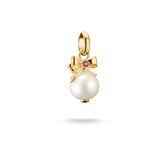 Luxoia - Thomas Sabo Charm-Anhänger Perle mit Schleife Connect 18 Vergoldung - CC1323-430-14