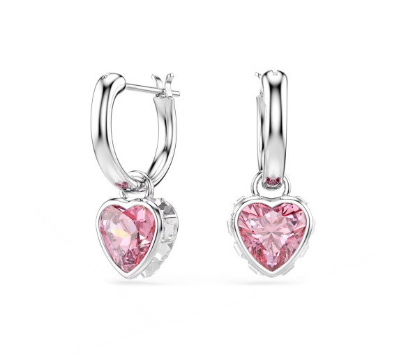 Luxoia - Swarovski Orecchini pendenti Chroma Cuore Rosa Placcato rodio - 5757814