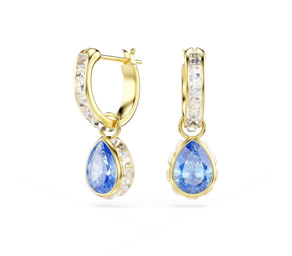 Luxoia - Swarovski Orecchini pendenti Chroma Taglio Pear Blu Finitura oro 18K - 5757815