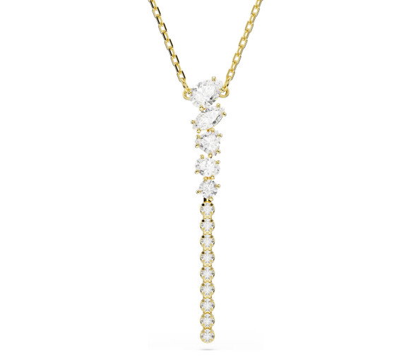 Luxoia - Swarovski Collier en Y Mesmera Tailles variées Blanc Doré à l’or 18 carats - 5747997