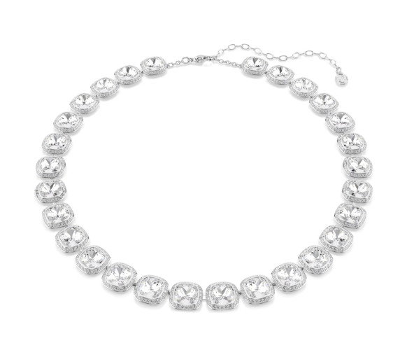 Luxoia - Swarovski Collier Una Angelic Taille coussin Blanc Métal rhodié - 5751326