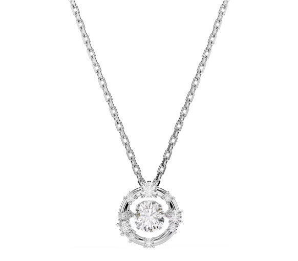 Luxoia - Swarovski Collana Constella Taglio Round Dancing stone Bianco Placcato rodio - 5738247