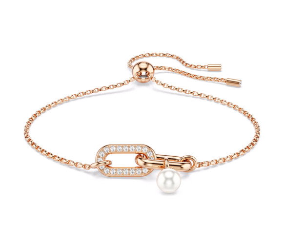 Luxoia - Swarovski Constella Bracelet Crystal pearl Round cut White Rose gold-tone plated - 5728588