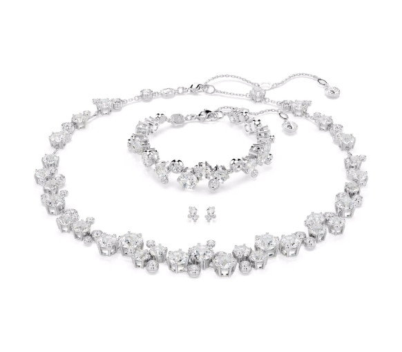 Luxoia - Swarovski Constella Set Verschiedene Schliffe Weiss Rhodiniert - 5738285