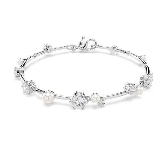 Luxoia - Swarovski Constella Tennis Bracelet Crystal pearl Round cuts White Rhodium plated - 5707511