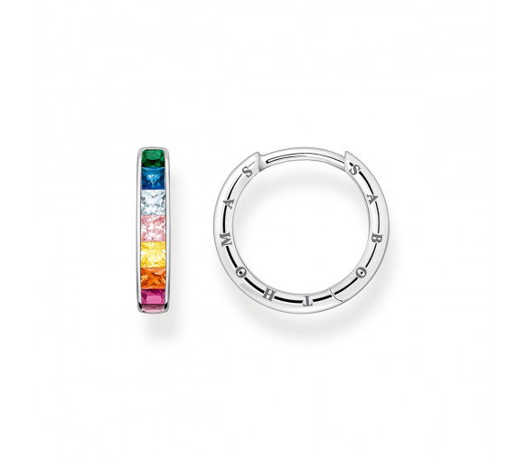 Luxoia - Thomas Sabo Creolen mit Bunten Steinen Pavé Silber- CR668-477-7