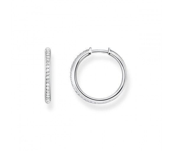 Luxoia - Thomas Sabo Creolen Weisse Steine Pavé Silber - CR673-051-14