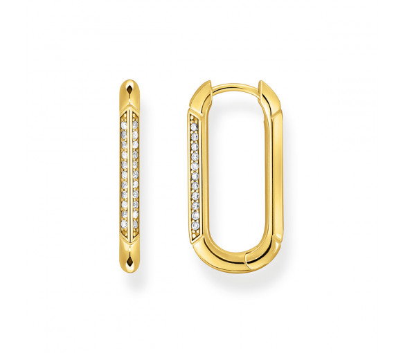 Luxoia - Thomas Sabo Creolen Ankerelement mit weissen Steinen vergoldet - CR674-414-14