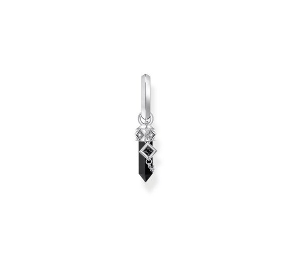 Luxoia - Thomas Sabo Einzel Creole mit Onyx-Anhänger und Kette Silber geschwärzt - CR724-641-11