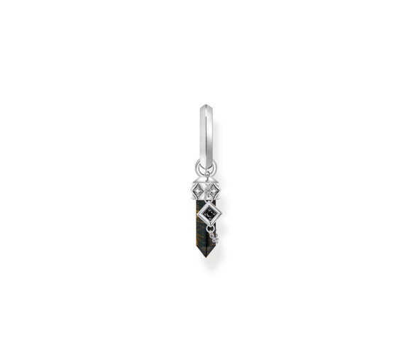 Luxoia - Thomas Sabo Einzel Creole mit goldblauem Onyx-Anhänger Silber geschwärzt - CR724-950-1