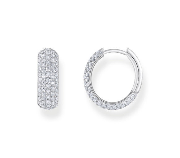 Luxoia - Thomas Sabo Creolen mit weissem Zirkonia Pavé Silber - CR731-051-14