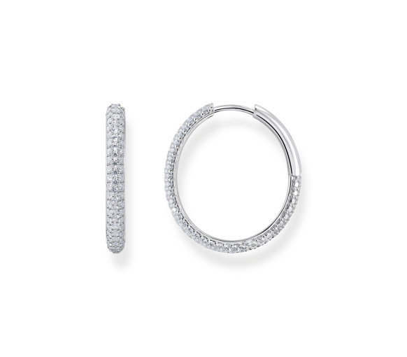 Luxoia - Thomas Sabo Creolen mit weissem Zirkonia Pavé Silber - CR732-051-14
