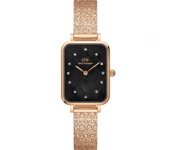 Luxoia - Daniel Wellington Quadro Lumine Pressed Piano Rose Gold Black - DW00100579