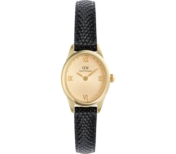 Luxoia - Daniel Wellington Ophelia Mini Black Lizard Unitone Guilloché Gold - DW00100897