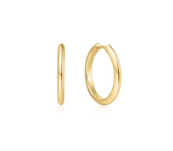 Luxoia - Ania Haie Gold Tube Medium Hoop Ohrringe - E062-03G