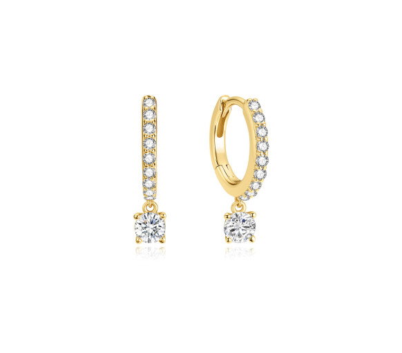 Luxoia - Ania Haie Gold Dangling Sparkle Huggie Ohrringe - E075-09G